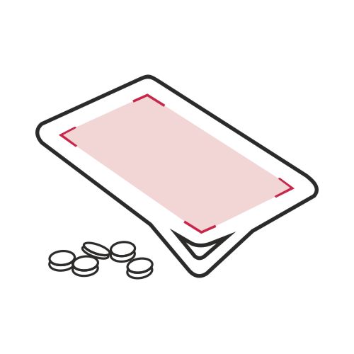 Vorderseite: 50 x 40 mm