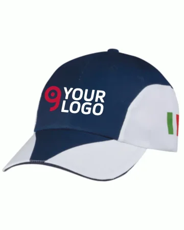 Casquette bicolore 8 panneaux en coton, visière sandwich