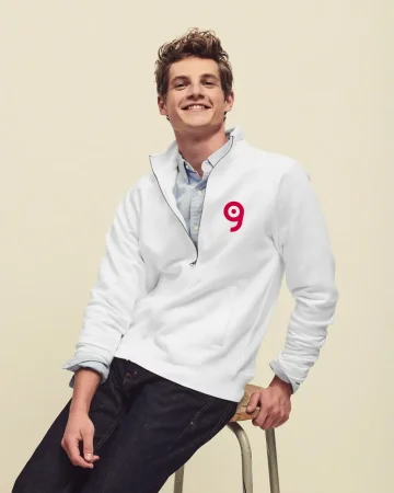 Sweat Raglan Premium en coton, fermeture éclair cachée, poches frontales