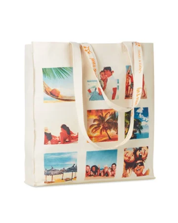 Shopper cotone manici lunghi eco riutilizzabile
