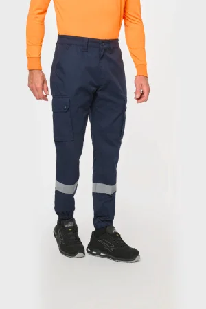 Unisex-cargo-hose mit elastischem saum und reflektierendem streifen
